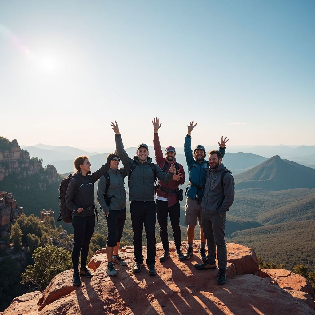 ActionTrail Club founding members on mountain summit